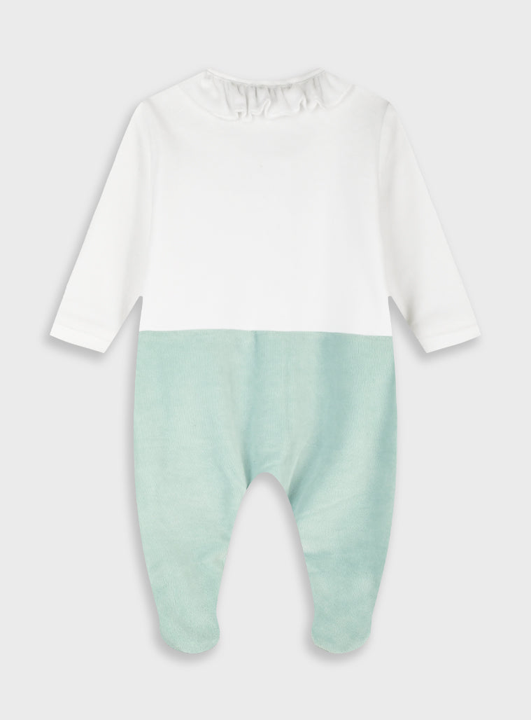 Cotton Blend Girl Romper - Peanut
