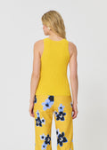 tank top in yellow ribbed knit