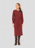 Rossini Burgundy Crepe Dress by Tara Jarmon Lebanon