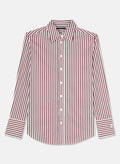 Clarisse burgundy striped poplin shirt by Tara Jarmon Lebanon