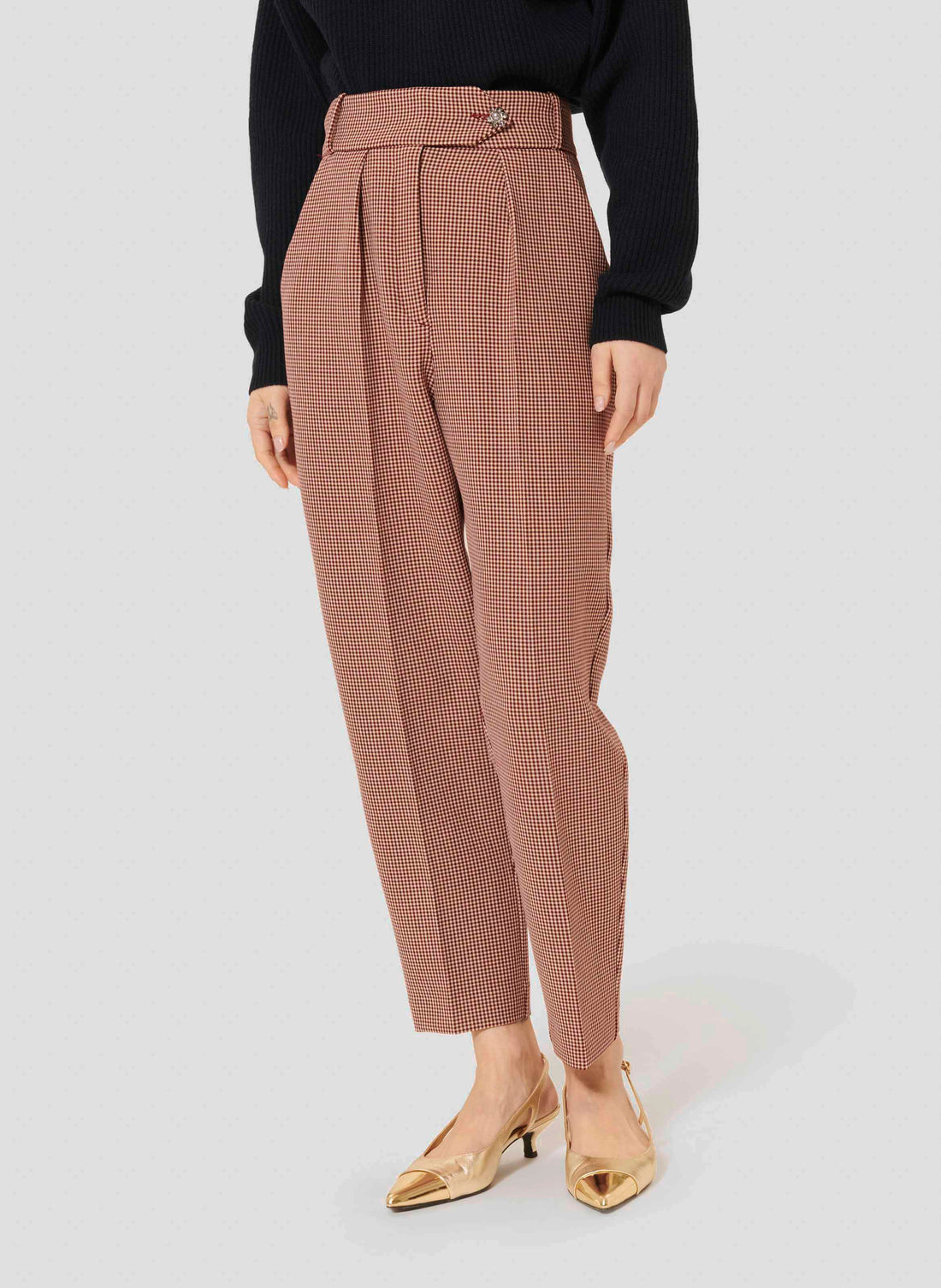 Paseo Burgundy Houndstooth Pants by Tara Jarmon Lebanon