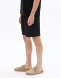 Celio Black Textured Knit Bermuda - Black