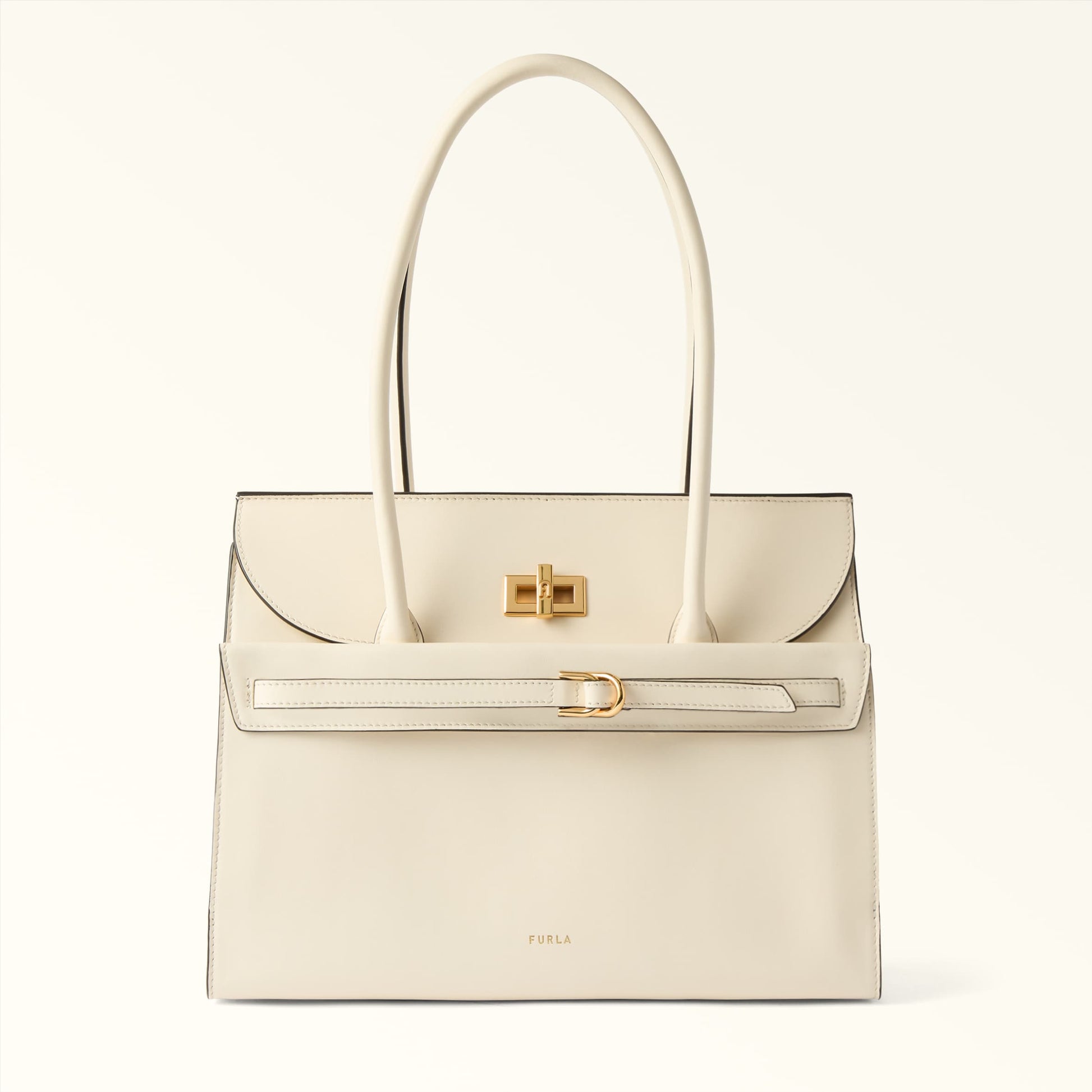 Furla Greta L Tote in White - Bags 