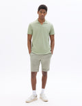Celio Regular Fit Cuban Collar Cotton Blend Polo - Green