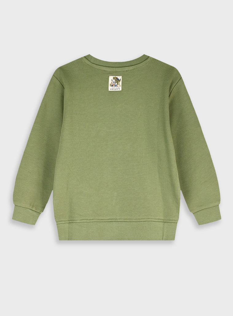 Cotton Boy Blouse Sweatshirt - Khaki