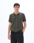 Kaki Short Sleeves Shirt - Celio Lebanon