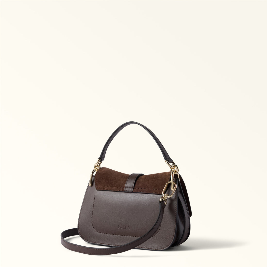Furla Flow Mini Top Handle in Brown - Bags 