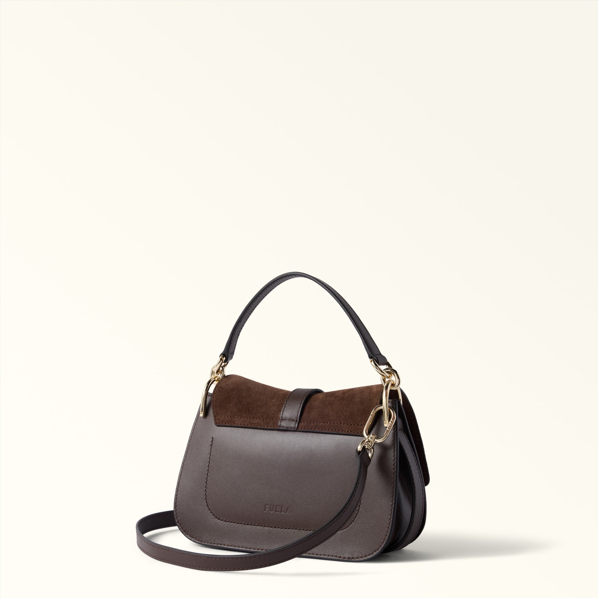 Furla Flow Mini Top Handle in Brown - Bags 