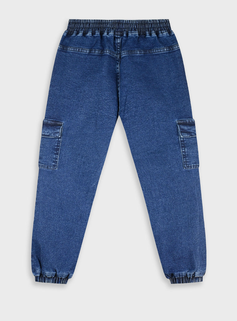 Cotton Boy Trousers - Blue Denim