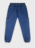 Cotton Boy Trousers - Blue Denim