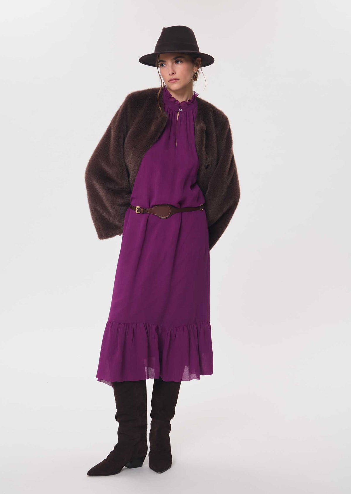Romana dress in purple by Tara Jarmon