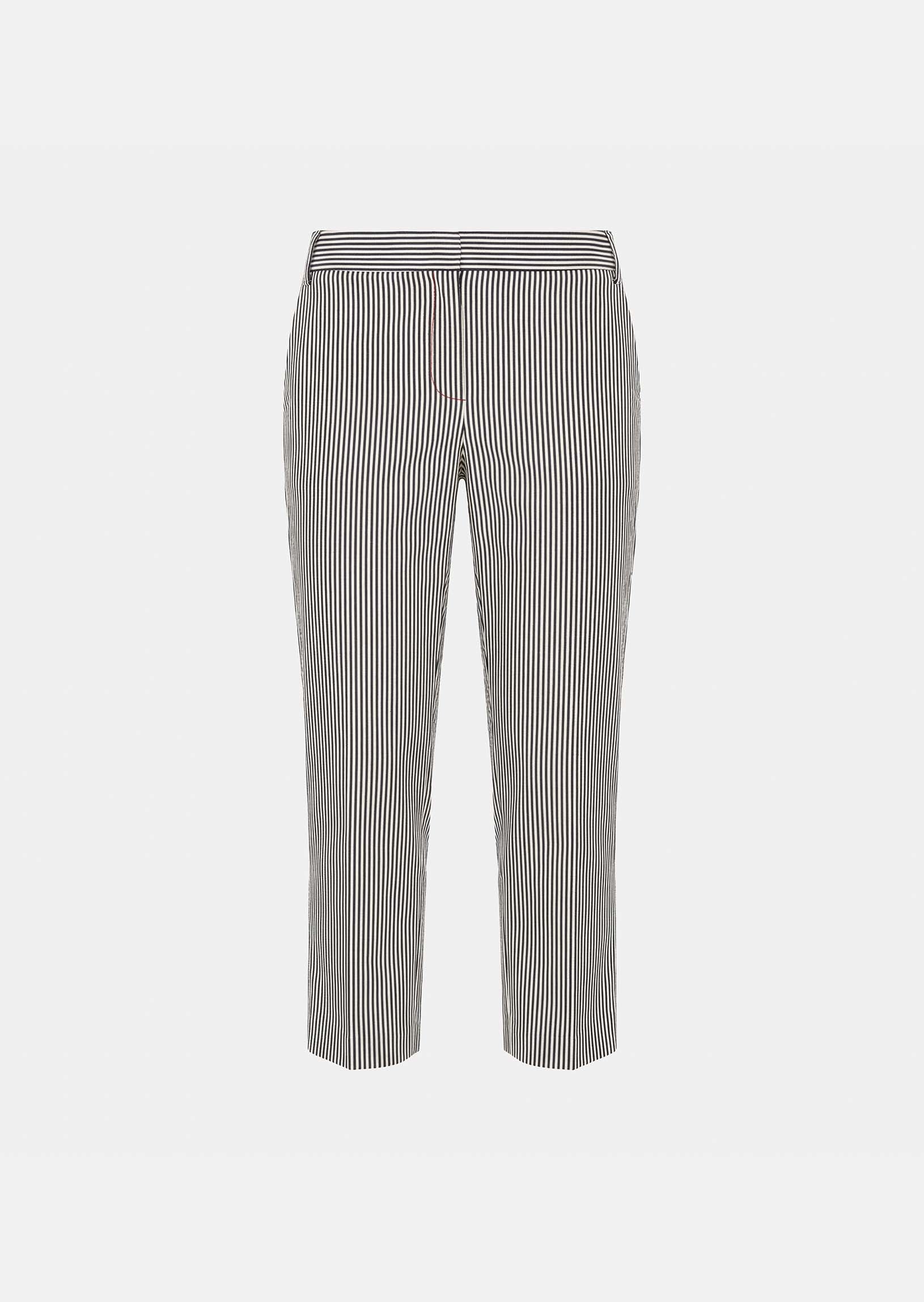 trousers in ecru with cotton stripes