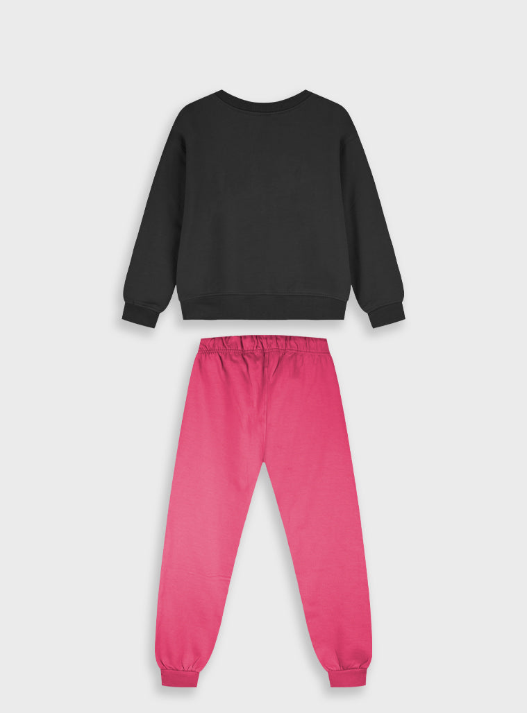 Cotton Girl Tracksuit - Coral