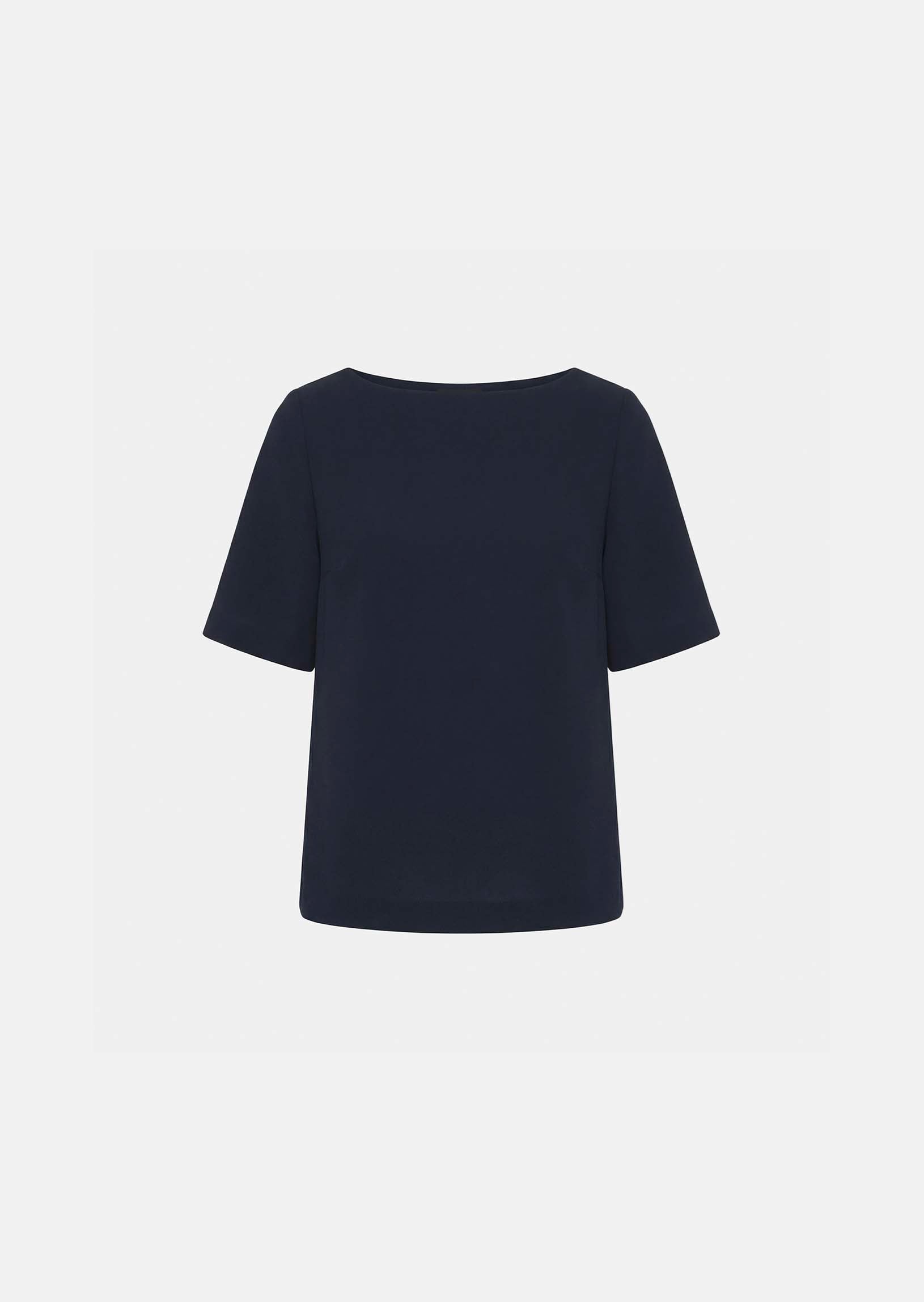 top in midnight blue fluid crepe