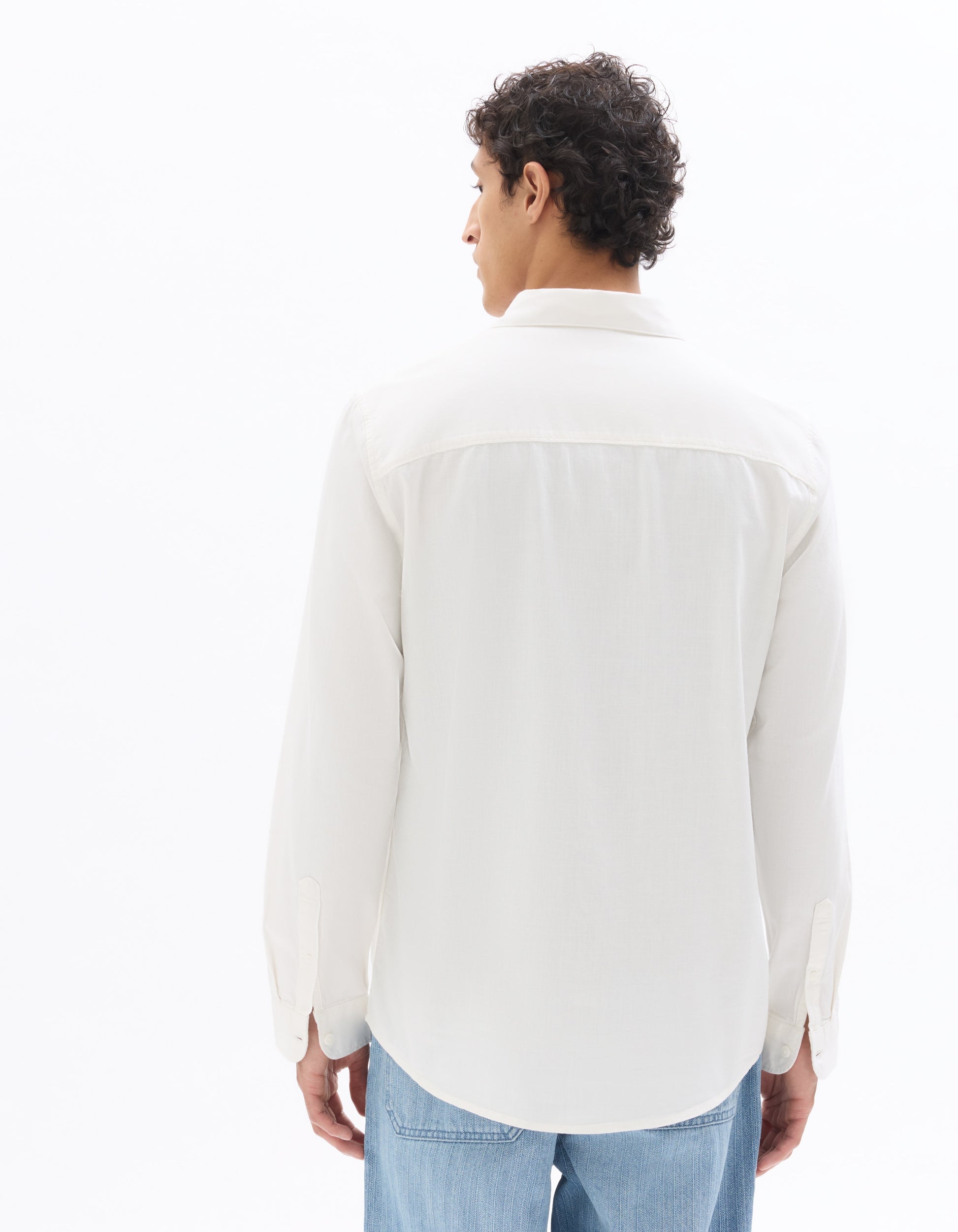 Celio Regular Fit 100% Cotton Denim Shirt - White