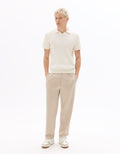 Celio Regular Fit Textured Knit Polo Shirt - White