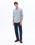 Celio Regular Fit French Collar Linen & Cotton Shirt - Blue