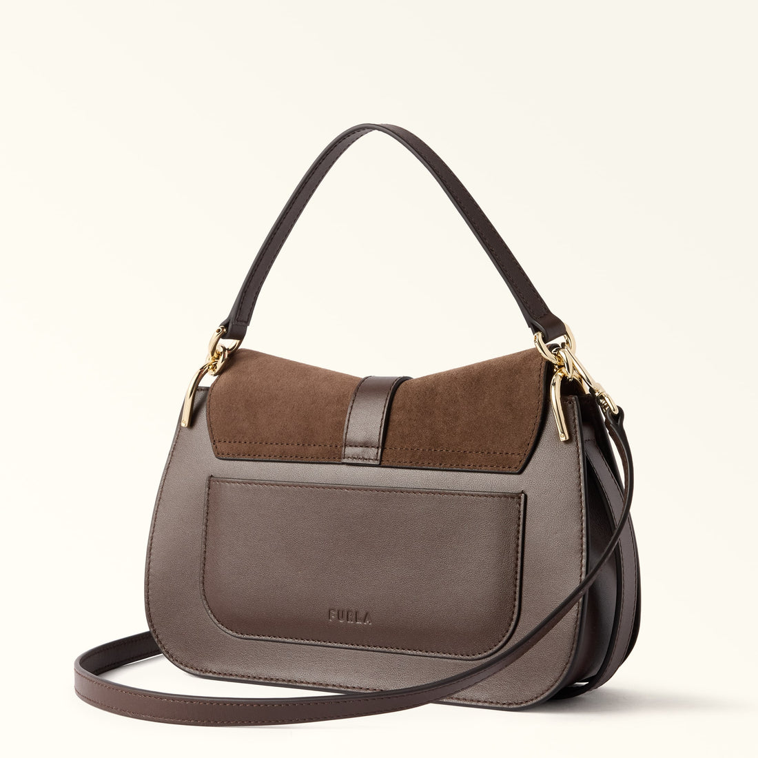 Furla Flow M Top Handle in Brown - Bags 