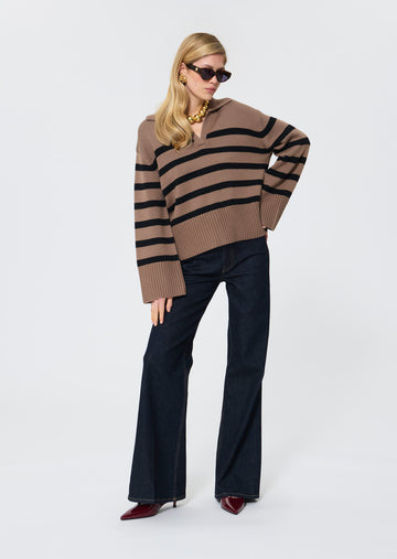 Paola  black taupe oppo sweater for women