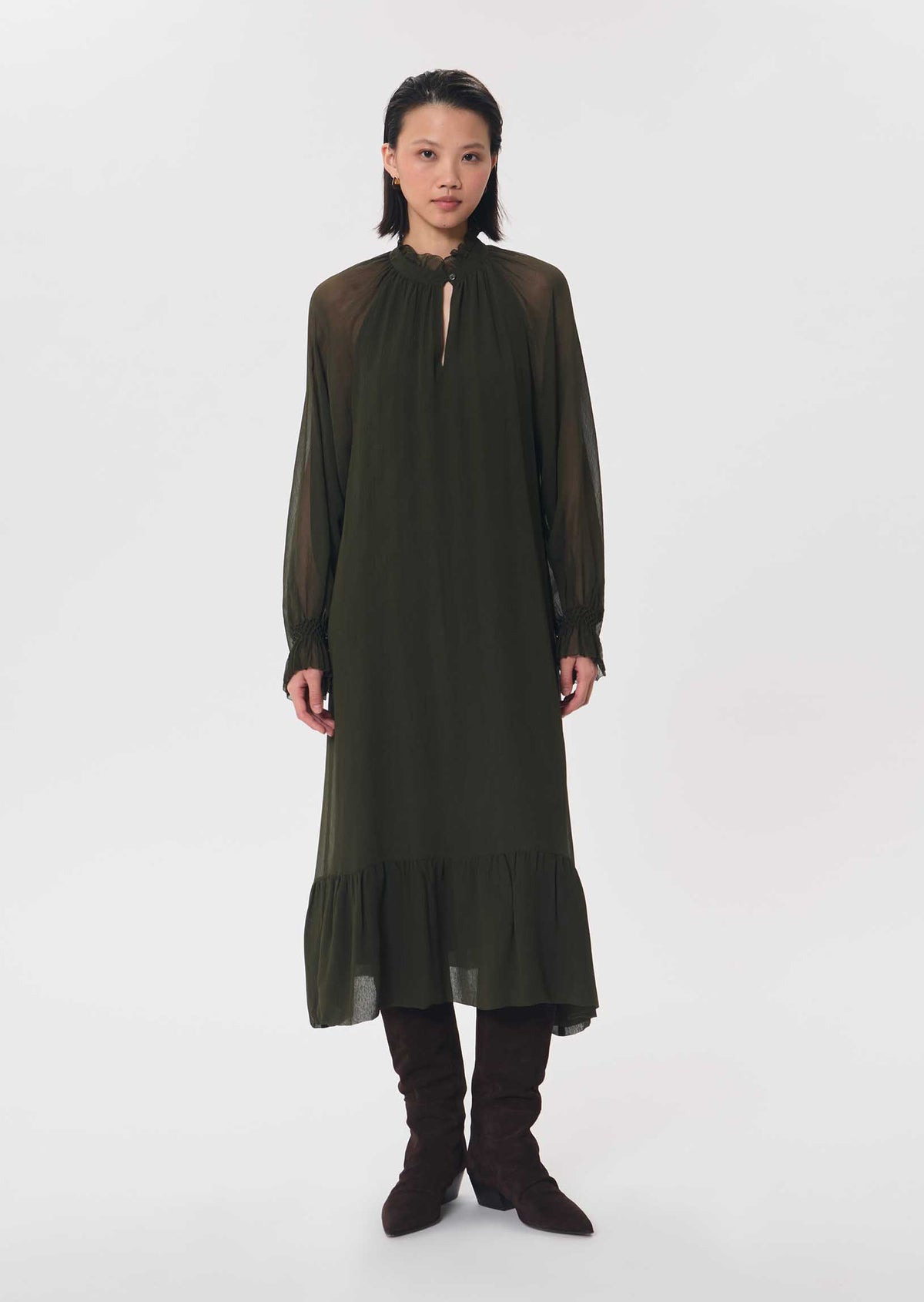 Romana dress in khaki by Tara Jarmon