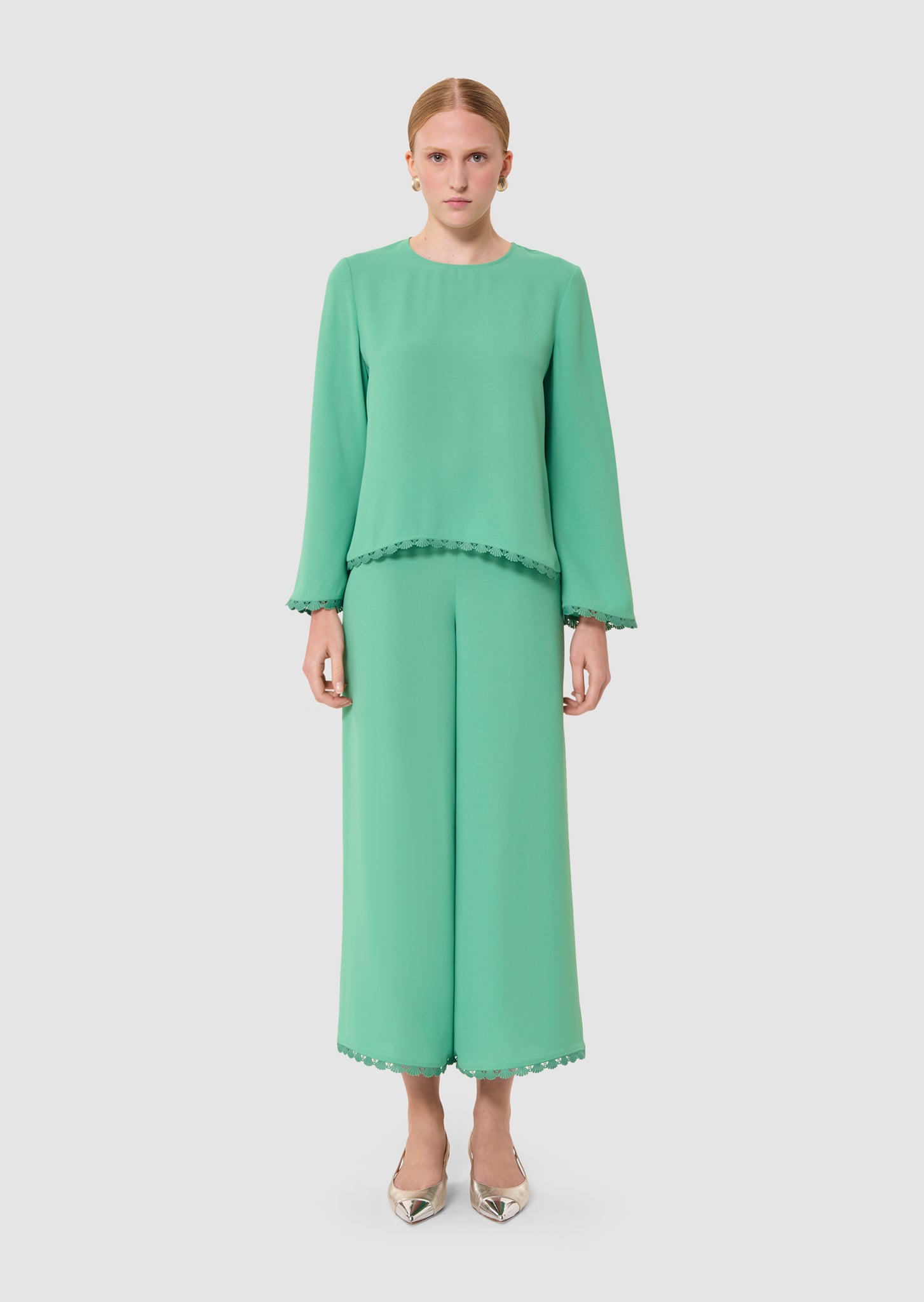 Tazzio green crepe top by Tara Jarmon Lebanon
