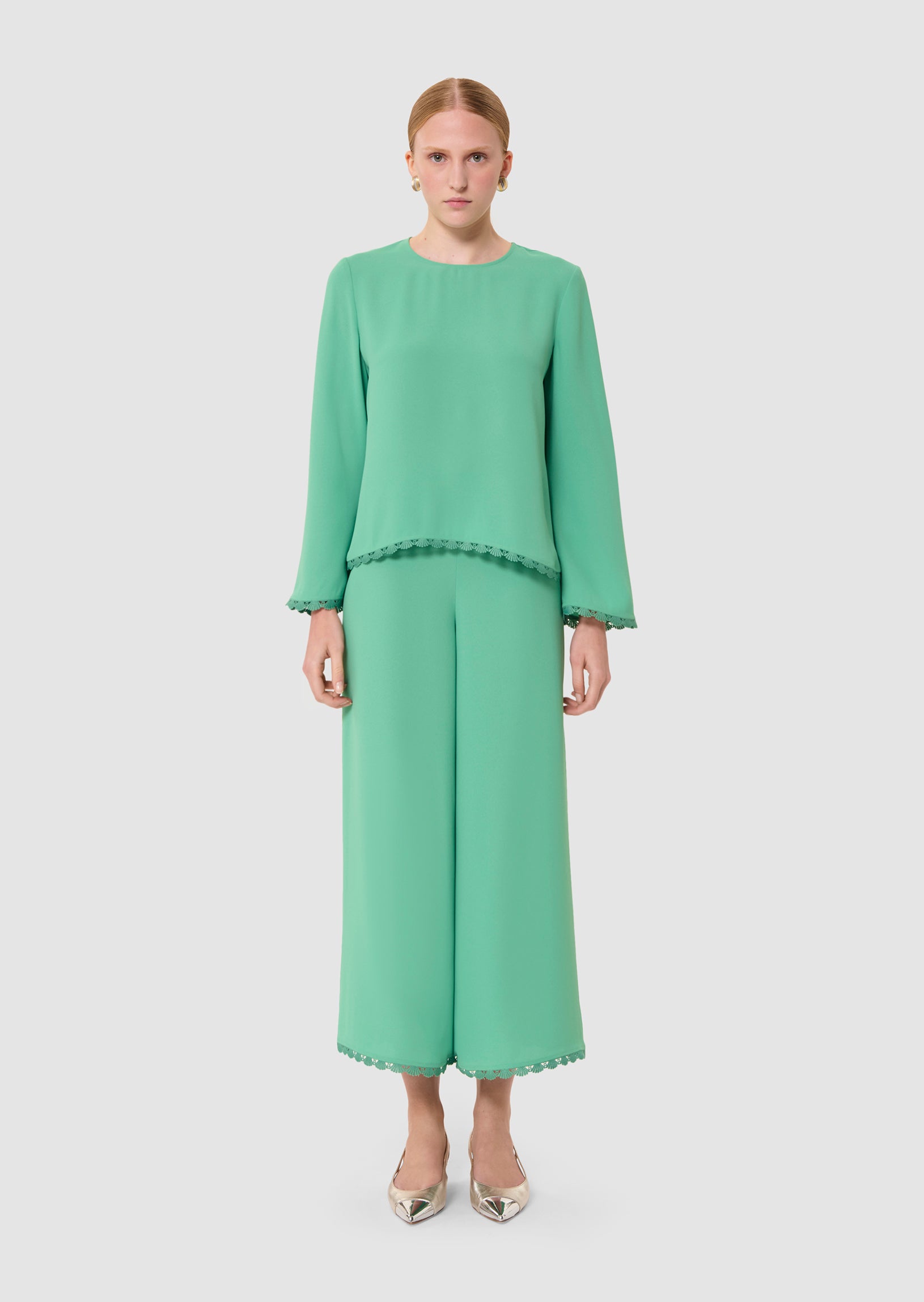Tazzio green crepe top by Tara Jarmon Lebanon