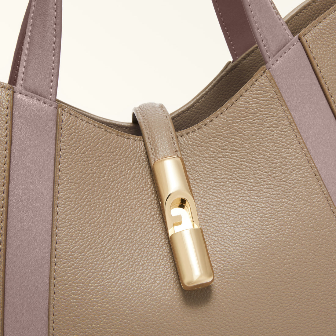 Tote Gcc-Furla Goccia Stucco Gray+Mauve
