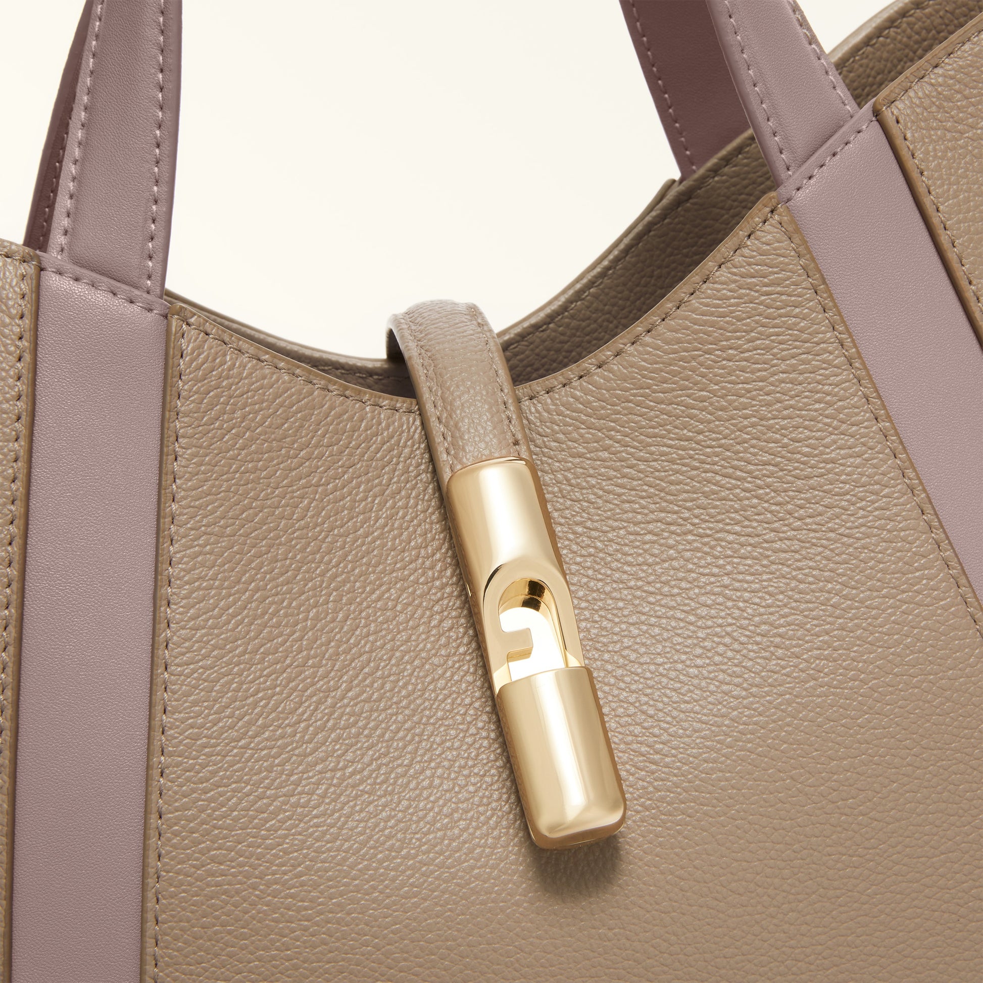 Tote Gcc-Furla Goccia Stucco Gray+Mauve