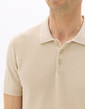 Beige Short Sleeves Polo for Men