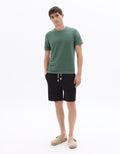 Celio Black Pique Knit Bermuda Shorts - Black
