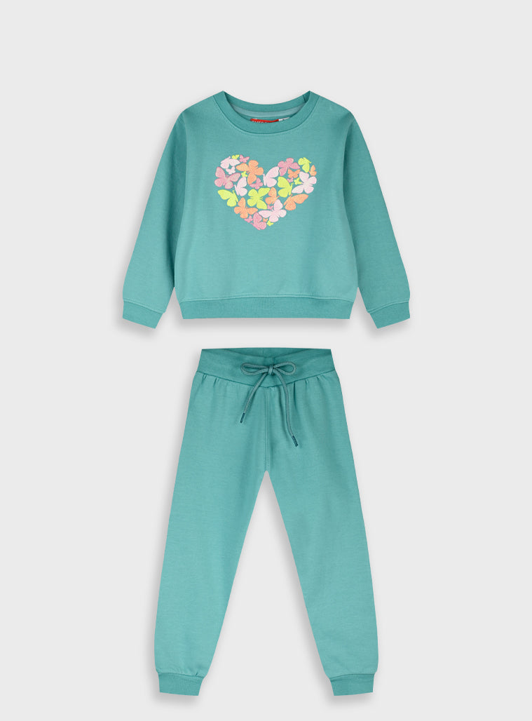 Cotton Girl Tracksuit - Ice Green