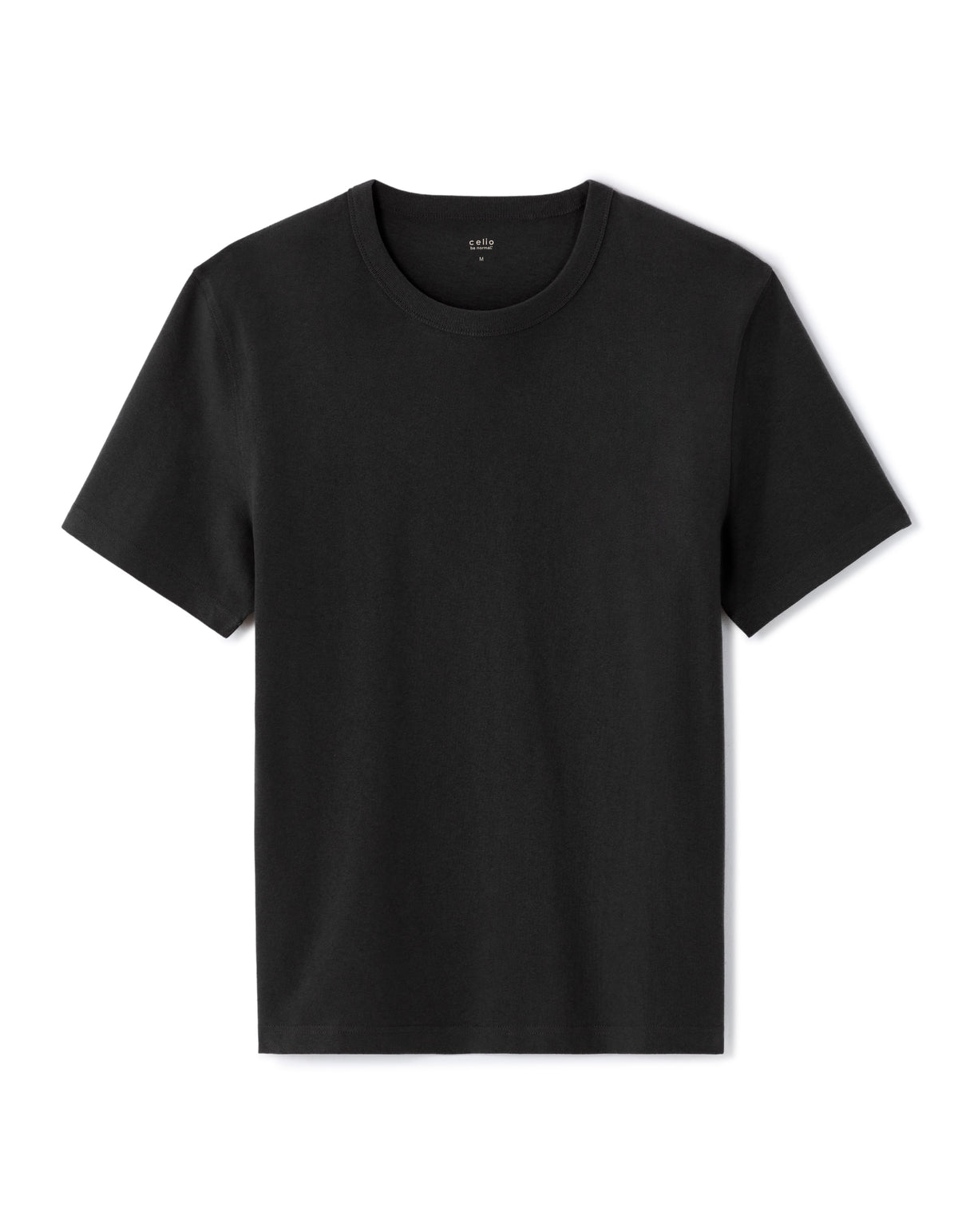 Celio Black Boxy Crew Neck 100% Heavyweight Cotton T-shirt - Black