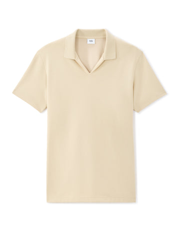 Celio Regular Fit Cuban Collar Cotton Blend Polo - Beige
