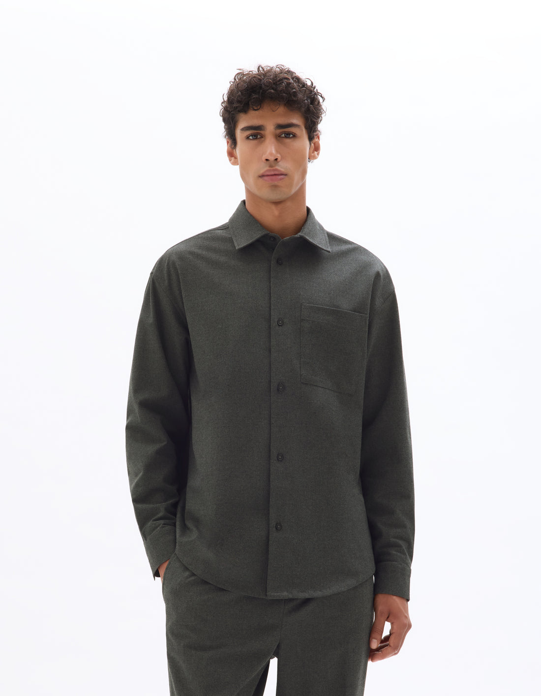Gris Fonce Long Sleeves Shirt - Celio Lebanon