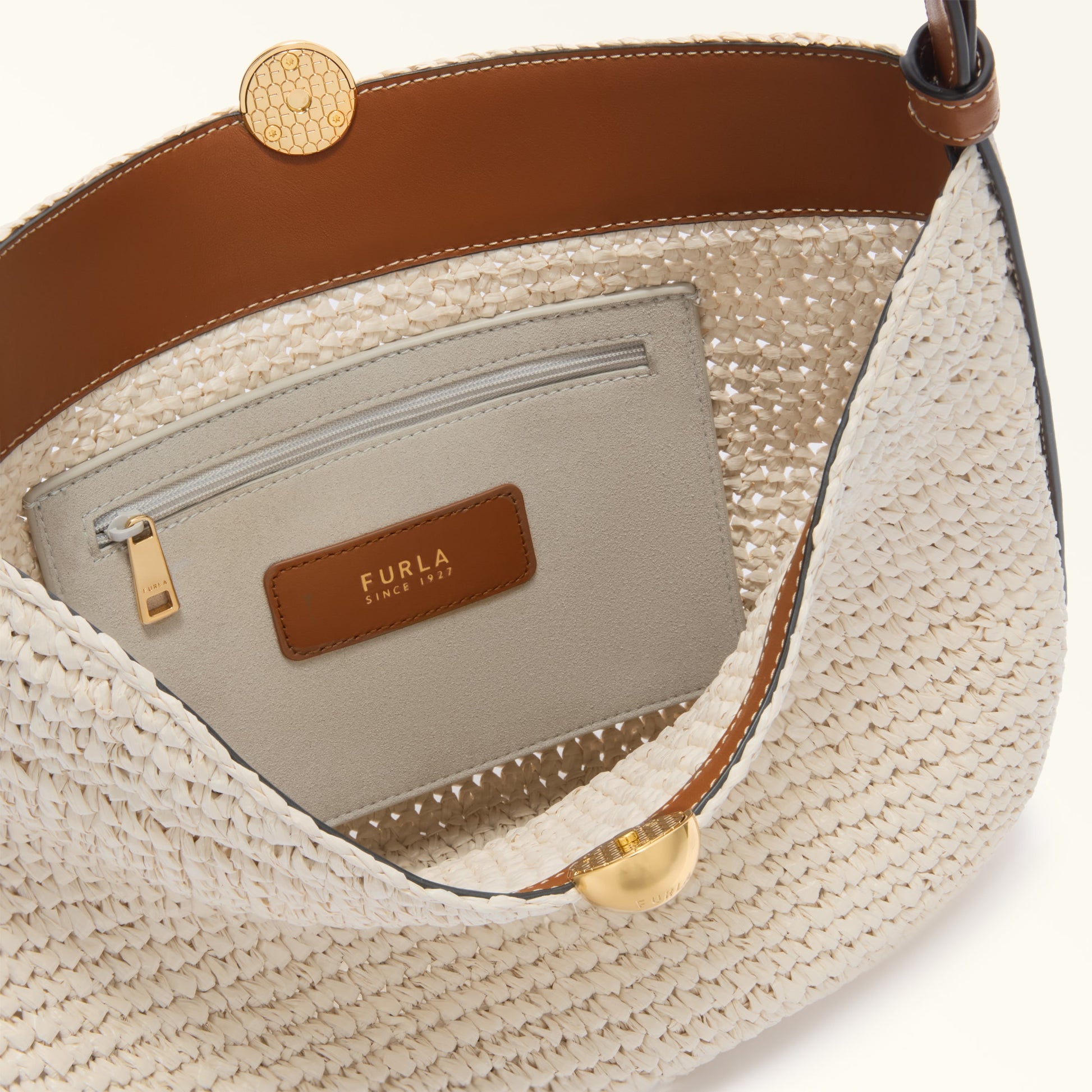 Shoulder Bag F5S-Furla Sfera Soft Naturale+Cognac H