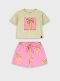 Pink Set(Blouse,Shorts) for Girls