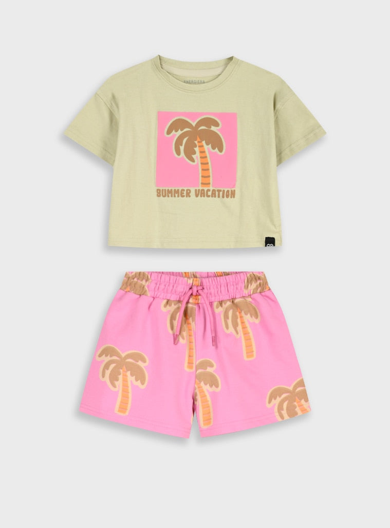 Pink Set(Blouse,Shorts) for Girls