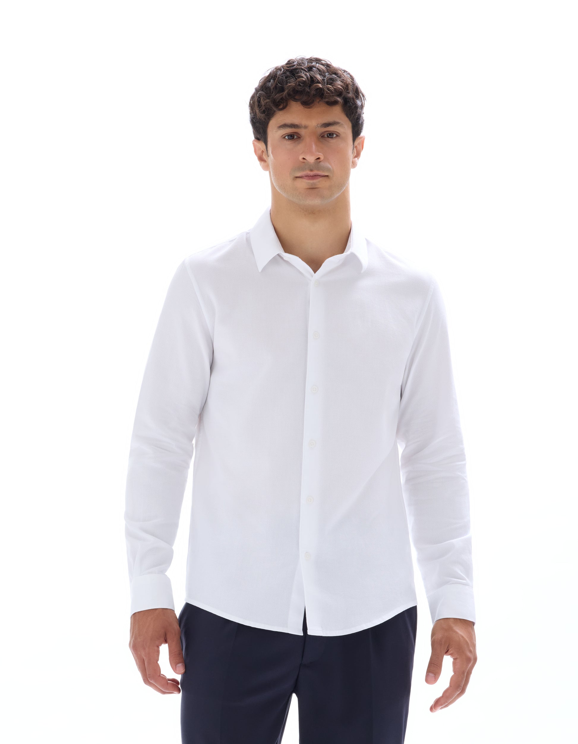 Optical White Long Sleeves Shirt - Celio Lebanon