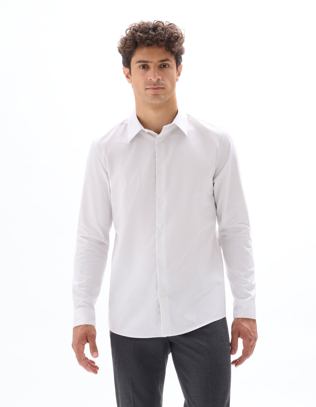 Light Grey Long Sleeves Shirt - Celio Lebanon