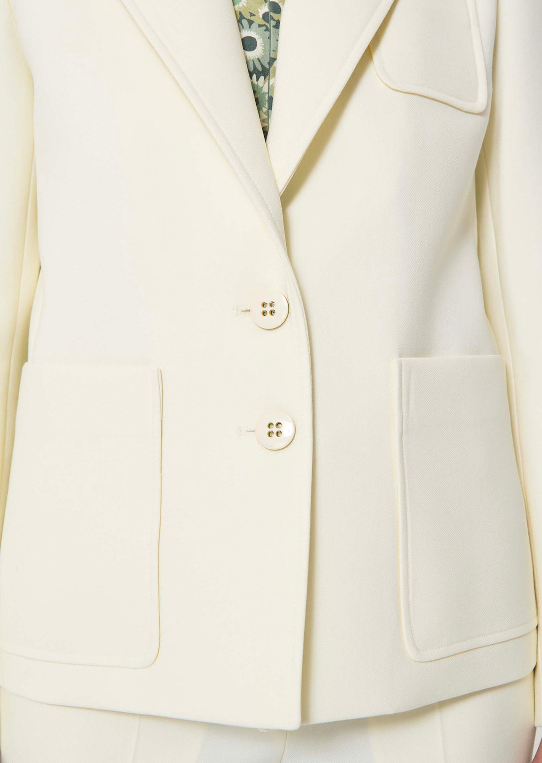 jacket in ecru powder-grain canvas