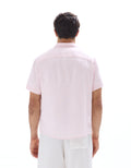 100% Linen Regular Fit Pink Short Sleeve Shirt Celio