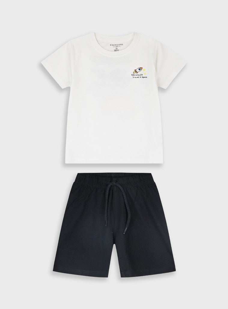 Black Set(Blouse,Shorts) for Boys