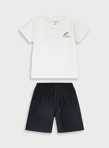 Black Set(Blouse,Shorts) for Boys
