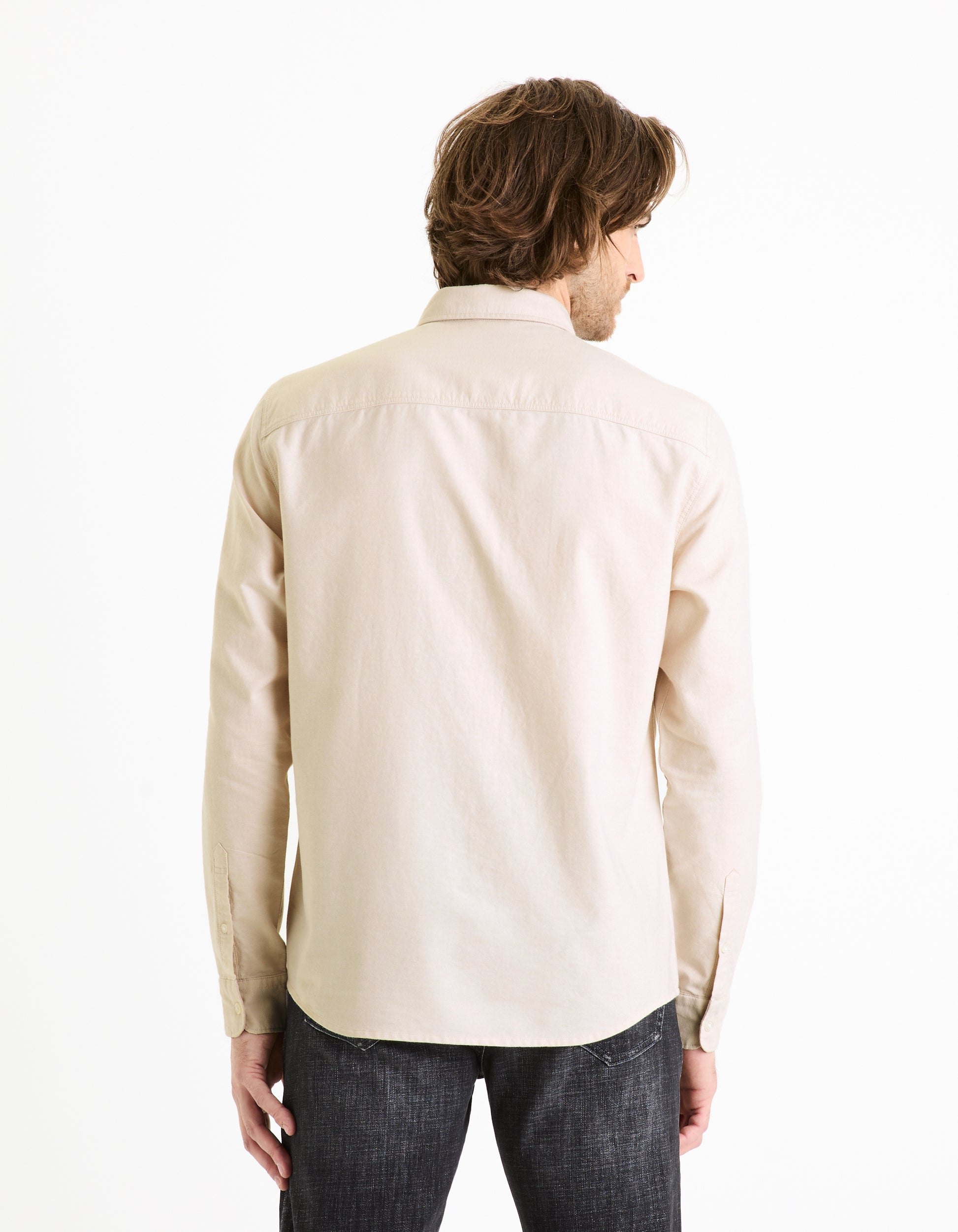 Beige Long Sleeves Shirt - Celio Lebanon