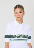 polo in white printed cotton
