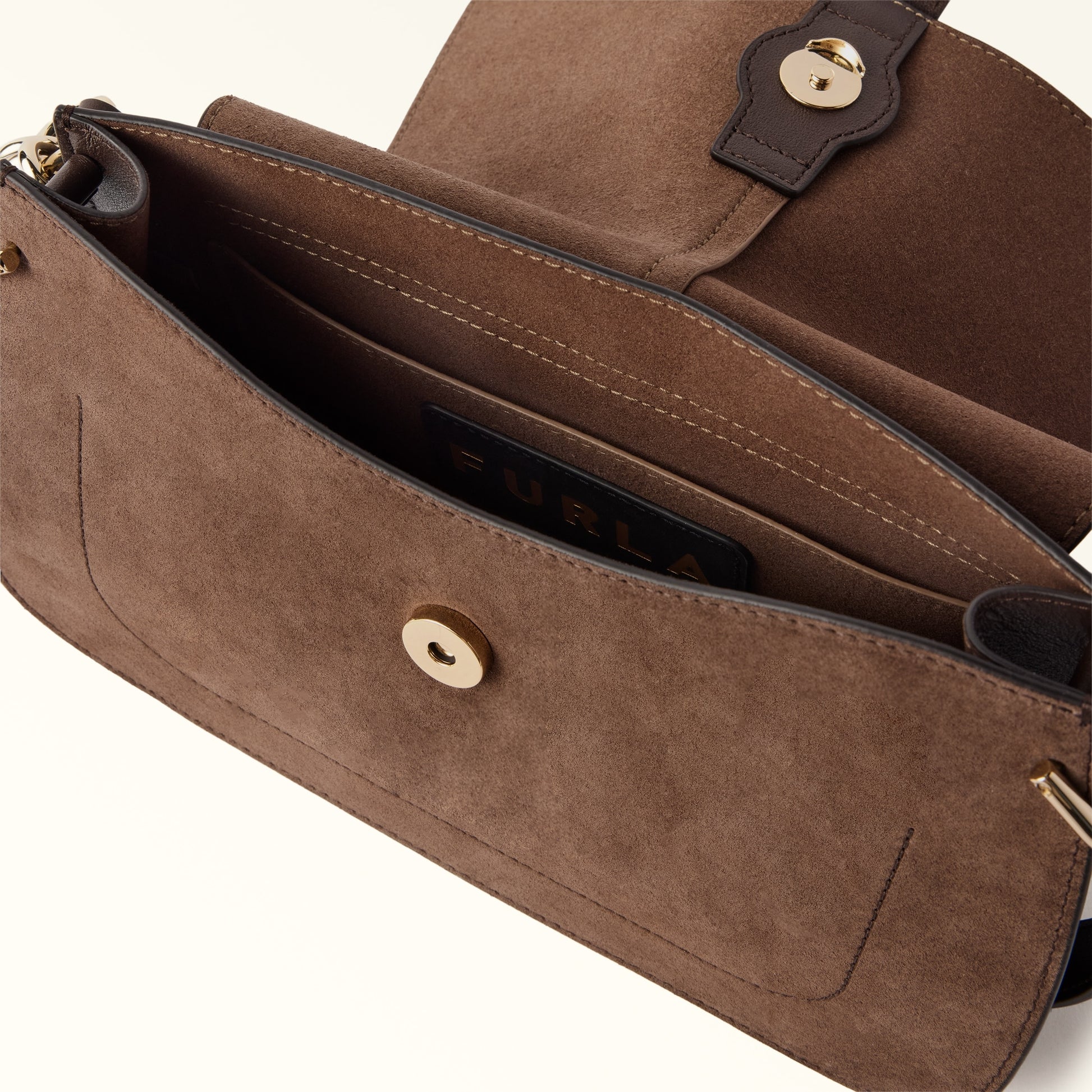 Furla Flow M Top Handle in Brown - Bags 
