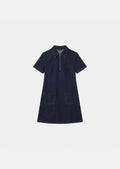 dress in raw denim