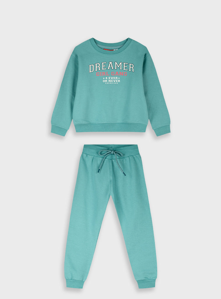 Cotton Girl Tracksuit - Ice Green