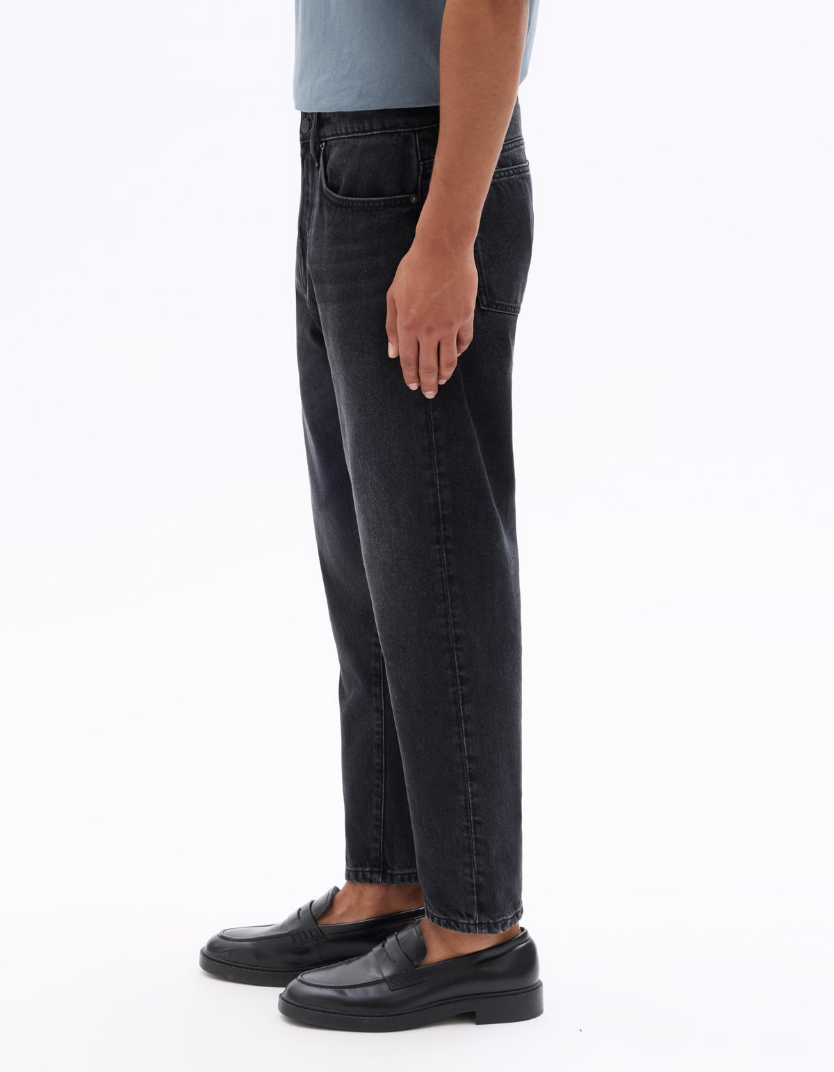 Celio Relaxed Fit 100% Cotton 7/8 Length Jeans - Black
