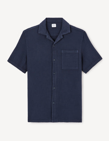 navy Short sleeves Shirt